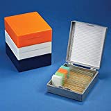 Globe Scientific 513075A ABS Plastic Cork Lined Slide Storage Box for 25 Slides, Gray