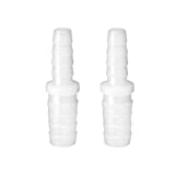 Quickun Plastic Hose Barb Reducer Fitting 3/8" to 1/4" Barbed Reducing Union Adapter Splicer Mender Joint Fitting ( Pack of 2 )