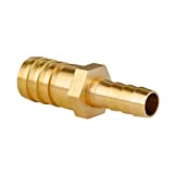 Quickun Brass Hose Barb Reducer 1/4" to 3/8" Barbed Reducer Fitting Reducing Splicer Mender Union Adapter for Air Water Fuel