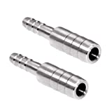 Beduan Stainless Steel Reducing Splicer Mender Barb, 1/2" to 3/8" Hose Barb, Reducer Barb Fitting Air Water Fuel Boat (Pack of 2)