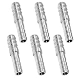 JoyTube Hose Barb Reducer 3/8" to 1/4" Barb Hose ID Stainless Steel Reducing Union Fittings Air Water Fuel (Pack of 6)