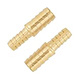 Metalwork Brass Barb Reducing Splicer Mender Union, 6.5mm to 5mm Hose ID, 1/4" Barbed x 3/16" Barbed Fitting, Air Water Fuel Hose Reducer Joiner (Pack of 2)