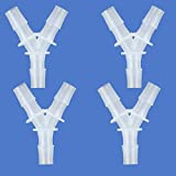 Quickun 3/8" Hose Barb Fitting Equal Barbed Y Shaped 3 Way Plastic Joint Splicer Mender Adapter Union for Air Line Tubing Pipe (Pack of 4)