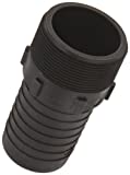 Dixon HB200 Polypropylene Schedule 80 Threaded Pipe and Welding Fitting, King Nipple, 2" NPT Male x 2-1/8 Hose ID Barbed