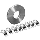 STEELSOFT Stainless Steel Band Clamp System Kit, DIY, Large Hose Clamp Worm Clamps 2.5''-115'' Diameter, 30 FT Strap + 8 Fasteners, Separated Fasteners Available, Metal Strapping, Exhaust Wrap Clamps