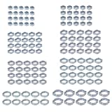 Proster 140pcs Stainless Steel Double Ear Hose Clamp Assortment Wide Adjustable 5-23mm Zinc-Plated Steel Double Ear Hose Clamps