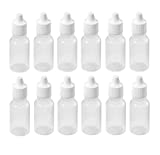 12 PCS 30ml 1oz Empty Refillable Ldpe Plastic Squeezable Eye Dropper Bottles Portable Eye Liquid Dropper Container with Screw Caps and Plugs Essential Oil Container