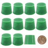 Hilitchi Silicone Rubber Plug Kit Tapered Stopper Silicone Plugs for Powder Coating Painting Anodizing Plating Vacuum Test Plugging Hydraulic Fuel and Oil Lines (Large Green-10 Pcs, 1 1/16â€Ã—1 1/4â€)