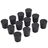 12 Pack (Same Size) Solid Rubber Stoppers - Size #4-26mm (1.02in) x 19mm (0.74in) - 28mm (1.10in) Long - Black Lab Plug