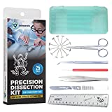 DR Instruments 61936PCT Precision Dissection Kit - 25-Piece Biology Kit - 8 Stainless Steel Instruments - Extra Blades & T-Pins - Biology Students & Faculty - Autoclavable Case in Assorted Colors