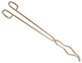 Crucible Tong with Bow, Straight, Serrated Tips, Stainless Steel, 12" Long - Eisco Labs