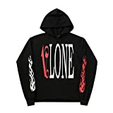 Moblosm Men Women Big V Long Sleeve Loose Style Personalized Hooded Sweater Fashion Hoodie Red, Large