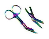 NEW German 1 Lister Bandage Nurse Scissors 3.5 Inch Multi Titanium Color Rainbow Cynamed