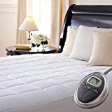 Sunbeam Selecttouch Premium Electric Heated Mattress Pad 100 Percent Quilted Cotton Top, 10 Heat Settings, Queen 60X 80