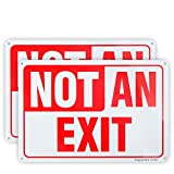 Enjoyist 2-Pack Not an Exit Sign, 10"x 7" .04" Aluminum Reflective Sign Rust Free Aluminum-UV Protected and Weatherproof