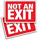 Not An Exit Signs Stickers, for Office, Buildings & Workplace – 2 Pack 10x7 Inch – Premium Self-Adhesive Vinyl, Laminated for Ultimate UV, Weather, Scratch, Water and Fade Resistance, Indoor & Outdoor