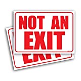 (2 Pack) Not an Exit Signs for Business 10"x7" Self Adhesive No Exit Sign for Door, Office, and Business.