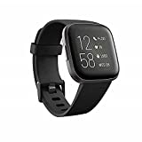 Fitbit Versa 2 Health and Fitness Smartwatch with Heart Rate, Music, Alexa Built-In, Sleep and Swim Tracking, Black/Carbon, One Size (S and L Bands Included)