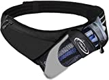 AiRunTech Upgraded No Bounce Hydration Belt Can be Cut to Size Design Strap for Any Hips for Men Women Running Belt with Water Bottle Holder with Large Pocket Fits Most SmartphonesBlack