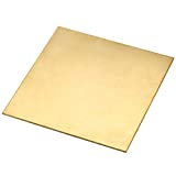 uxcell Brass Sheet, Metal Sheets Plates 3.9" Length x 3.9" Width x 0.06" Thickness