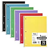 Mead Spiral Notebook, 6 Pack, 1-Subject, College Ruled Paper, 7-1/2" x 10-1/2", 70 Sheets per Notebook, Assorted Colors (73065)