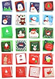 24 Pack Mini Christmas Greeting Cards & Envelopes, Cute Stweety Small Size 3 x 3" Merry Christmas Greeting Cards Festival Color (Pack of 24)