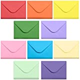Gift Card Envelopes - 100-Count Mini Envelopes, Paper Business Card Envelopes, Bulk Tiny Envelope Pockets for Small Note Cards, 10 Colors, 4 x 2.7 Inches
