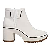 MIA Womens Zasha Chelsea Boots Ankle High Heel 3" & Up - Off White - Size 9 B