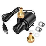 OTTFF Male Thread Centrifugal Submersible Clear Water Pump 4W USB Powered Brushless Solar Fountain Circulation Pump for Pumping Aquarium Water,DIY Plant-Watering - 6ft High Lift, 130 GPH