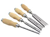 Narex (Made in Czech Republic) 4 pc set 6mm (1/4"), 12 (1/2"), 20 (3/4") , 26 (1 1/16") mm Woodworking Chisels 863010