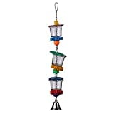 Super Bird Creations SB632 Foraging Bottoms Up Bird Toy with Clear Acrylic Cups, Medium /Large Bird Size, 18 x 2.5
