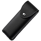 PU Leather Eyeglasses Case on Belt, Hard Eyeglass Case, Glasses Holder Belt Loop, Small Case For Eyeglass, Glasses Cases, Small Sunglasses Case, Reading Glasses Case Classy Style Black