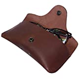 Hide & Drink, Thick Sturdy Leather Eyeglasses Case, For (6 In.) Long Glasses, Eyewear-Sunglasses Protector, Heavy Duty, Portable Holder Handmade Includes 101 Year Warranty :: Bourbon Brown