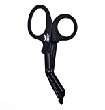 Madison Supply Medical Scissors, EMT and Trauma Shears - 7.5 Inch Premium Quality Stainless Steel Bandage Scissors - Fluoride-Coated with Non-Stick Blades - 1 Pack (Black)