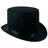 5 Inch Black Felt Top Hat - Gentleman's Felt 5 Inch Top Hat by Funny Party Hats, Avg Adult Head size