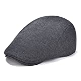 VOBOOM Men's Cotton Flat Ivy Gatsby Newsboy Driving Hat Cap (Style2-Dark Grey)