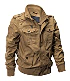 EKLENTSON Mens Field Jacket Fall Jackets for Men Military Jacket Mens Fashion Jackets Cargo Jacket Khaki