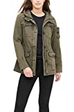 Levi's Women's Cotton Four Pocket Hooded Field Jacket, Army Green, XL