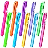 10 Pieces Retractable Mechanical Eraser Pen, Pen-Style Erasers Pencil Retractable Click Eraser Big Eraser for Drawing, Art, Drafting, Sketching for Adults, Kids Office, School Supplies