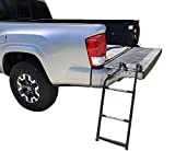 Beech Lane Pickup Truck Tailgate Ladder - Universal Fit, Stainless Steel Self Drilling Hex Screws for Easy Install, Durable Aluminum Step Grip Plates, and Sturdy Rubber Ladder Feet