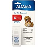 Adams Ear Mite Treatment For Dogs and Cats Over 12 Weeks, Kills Ear Mites On Contact, Relief For Dogs and Cats Suffering From Ear Mites, Soothing Aloe and Lanolin Formula .5 Fl Oz