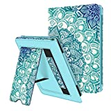 Fintie Stand Case for 6.8" Kindle Paperwhite (11th Generation-2021) and Kindle Paperwhite Signature Edition - Premium PU Leather Sleeve Cover with Card Slot and Hand Strap, Emerald Illusions