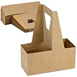 [25 Pack] 2 Cup Drink Carrier with Handle - Kraft Paperboard Handled Drink Carriers 12-30 oz to Go Coffee Cup Holder, for Hot and Cold Cup Carrier, Takeout, Cafe and Restaurant Food Service Delivery