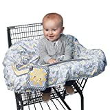 Boppy Shopping Cart and High Chair Cover, Sunshine Yellow and Gray Chevron with Changeable SlideLine Sun Book Toy, Plush Comfort with 2-point Safety Belt, Wipeable and Machine Washable, 6-48 Months