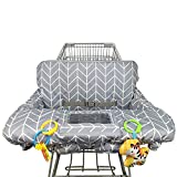 Shopping Cart Cover for Baby Cotton High Chair Cover, Reversible, Machine Washable for Infant, Toddler, Boy or Girl Large (Grey Arrow Print)