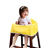 Solfres Dual-Belt High Chair Cover, Baby High Chair Cover, Upgrade Version, for Wooden or Restaurant High Chair, Sturdy and Robust Material, Yellow