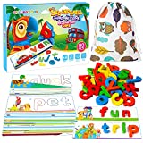 SpringFlower See & Spell Matching Letter Game for Preschool Kindergarten Kids,Learning Educational Toy,Toddler Learning Activities,CVC Word Builders for 3 4 5 6 Years Old Boys and Girls,80Pcs