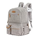 MOMIGO Breast Pump Backpack - Cooler and Moistureproof Bag Double Layer for Mother Outdoor Working Backpack with 13 Inch Laptop Compartment Fit Most Breast Pumps (Grey)