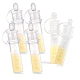 haakaa Silicone Colostrum Collector Set of 6- Reusable Colostrum Storage Solution for Expectant/Breastfeeding Moms,Antenatal Hand Expression,Refill-Measure Feeding Syringe,BPA Free 0.1oz/4 ml