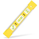 DOWELL 9 Inch Magnetic Box Level Torpedo Level,3 Different Bubbles/45/90/180Measuring Shock Resistant Torpedo Level